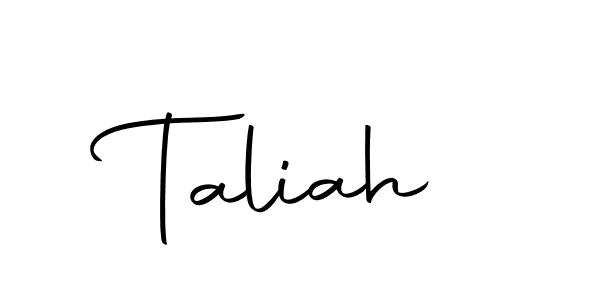 Use a signature maker to create a handwritten signature online. With this signature software, you can design (Autography-DOLnW) your own signature for name Taliah. Taliah signature style 10 images and pictures png