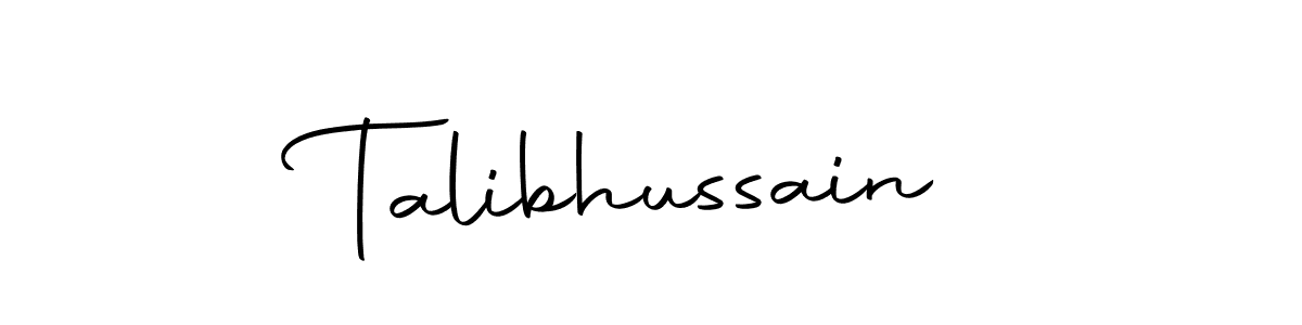 Use a signature maker to create a handwritten signature online. With this signature software, you can design (Autography-DOLnW) your own signature for name Talibhussain. Talibhussain signature style 10 images and pictures png