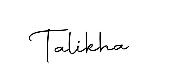 How to make Talikha signature? Autography-DOLnW is a professional autograph style. Create handwritten signature for Talikha name. Talikha signature style 10 images and pictures png