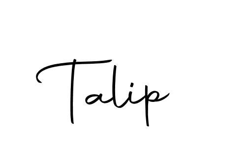 Design your own signature with our free online signature maker. With this signature software, you can create a handwritten (Autography-DOLnW) signature for name Talip. Talip signature style 10 images and pictures png