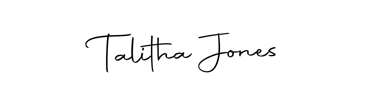 Design your own signature with our free online signature maker. With this signature software, you can create a handwritten (Autography-DOLnW) signature for name Talitha Jones. Talitha Jones signature style 10 images and pictures png