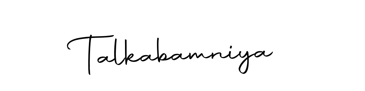 Use a signature maker to create a handwritten signature online. With this signature software, you can design (Autography-DOLnW) your own signature for name Talkabamniya. Talkabamniya signature style 10 images and pictures png