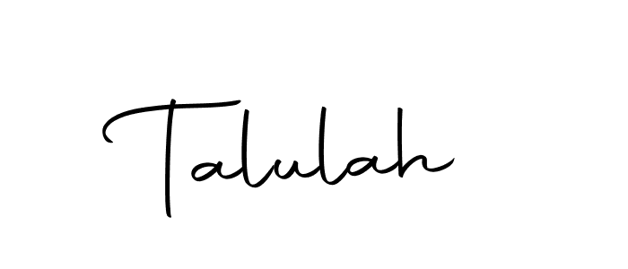 Create a beautiful signature design for name Talulah. With this signature (Autography-DOLnW) fonts, you can make a handwritten signature for free. Talulah signature style 10 images and pictures png