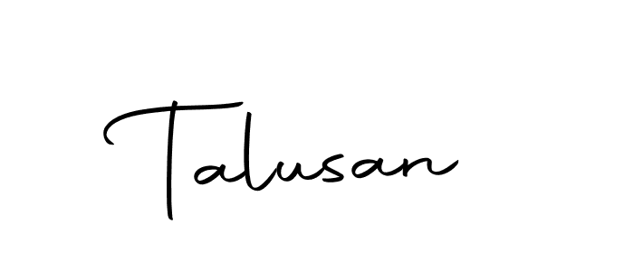Use a signature maker to create a handwritten signature online. With this signature software, you can design (Autography-DOLnW) your own signature for name Talusan. Talusan signature style 10 images and pictures png