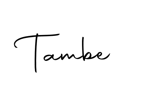 Design your own signature with our free online signature maker. With this signature software, you can create a handwritten (Autography-DOLnW) signature for name Tambe. Tambe signature style 10 images and pictures png