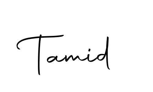 Use a signature maker to create a handwritten signature online. With this signature software, you can design (Autography-DOLnW) your own signature for name Tamid. Tamid signature style 10 images and pictures png