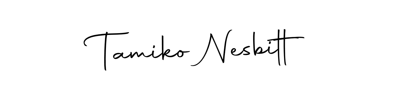 Make a beautiful signature design for name Tamiko Nesbitt. With this signature (Autography-DOLnW) style, you can create a handwritten signature for free. Tamiko Nesbitt signature style 10 images and pictures png