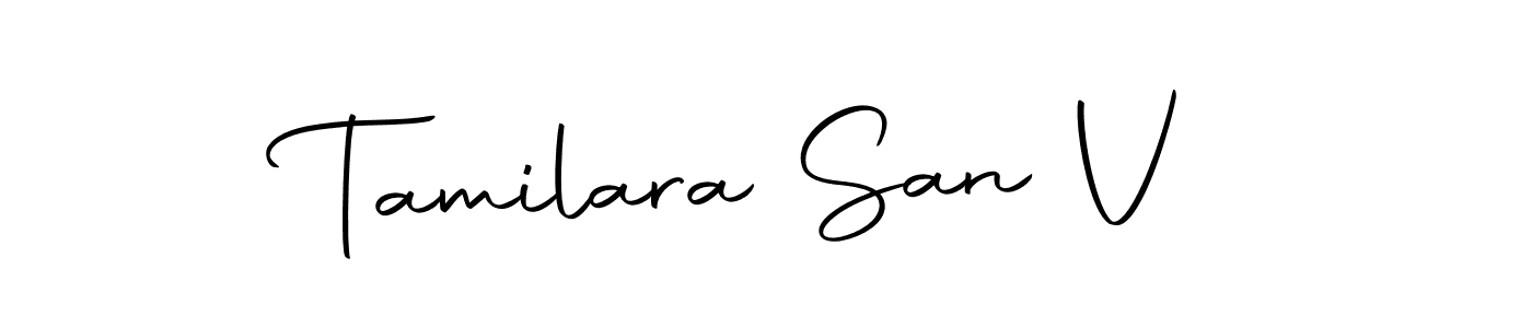 Similarly Autography-DOLnW is the best handwritten signature design. Signature creator online .You can use it as an online autograph creator for name Tamilara San V. Tamilara San V signature style 10 images and pictures png