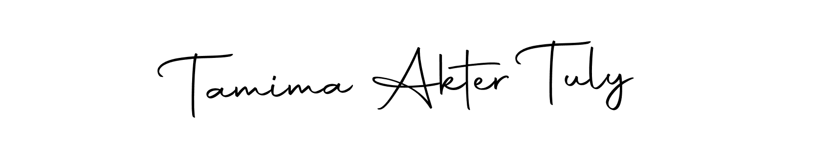 Use a signature maker to create a handwritten signature online. With this signature software, you can design (Autography-DOLnW) your own signature for name Tamima Akter Tuly. Tamima Akter Tuly signature style 10 images and pictures png