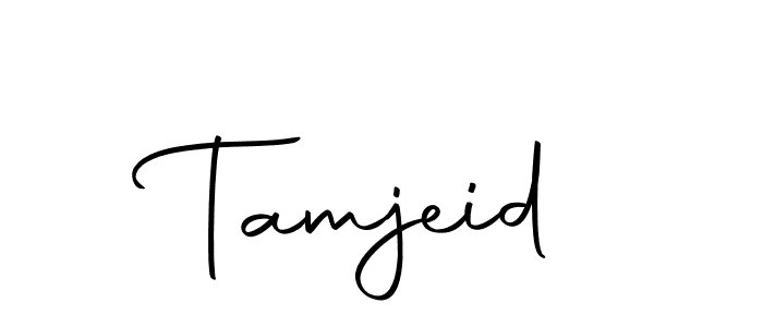 Use a signature maker to create a handwritten signature online. With this signature software, you can design (Autography-DOLnW) your own signature for name Tamjeid. Tamjeid signature style 10 images and pictures png