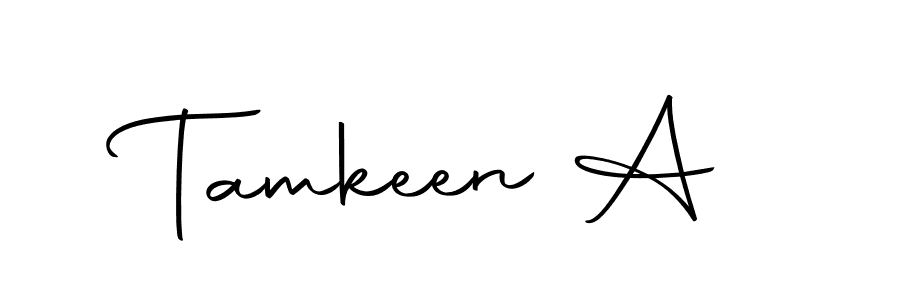 How to make Tamkeen A name signature. Use Autography-DOLnW style for creating short signs online. This is the latest handwritten sign. Tamkeen A signature style 10 images and pictures png