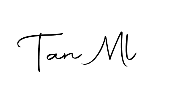 How to make Tan Ml name signature. Use Autography-DOLnW style for creating short signs online. This is the latest handwritten sign. Tan Ml signature style 10 images and pictures png
