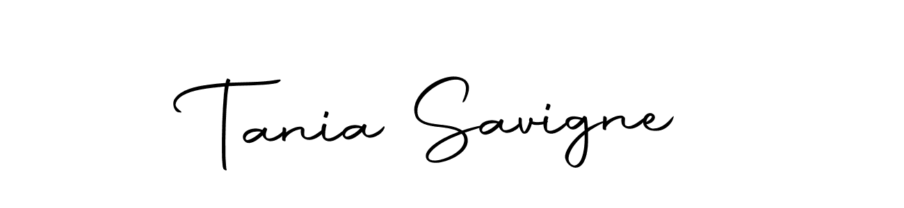 How to make Tania Savigne name signature. Use Autography-DOLnW style for creating short signs online. This is the latest handwritten sign. Tania Savigne signature style 10 images and pictures png