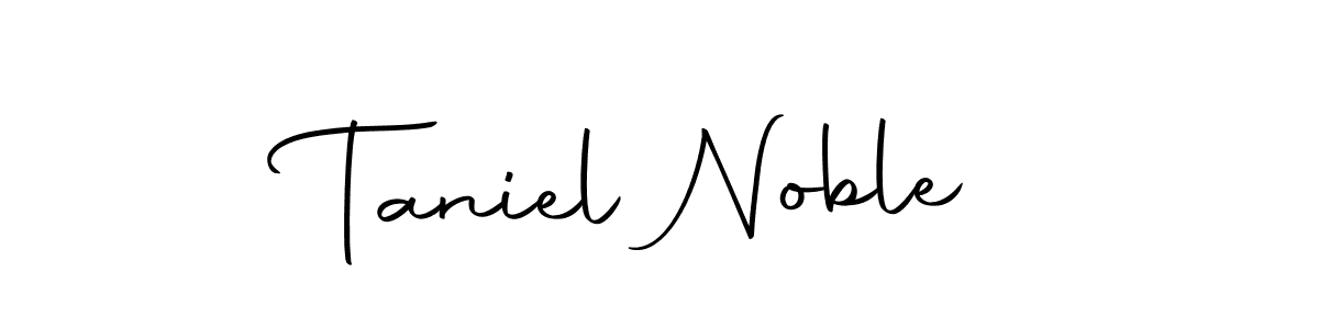 How to make Taniel Noble name signature. Use Autography-DOLnW style for creating short signs online. This is the latest handwritten sign. Taniel Noble signature style 10 images and pictures png