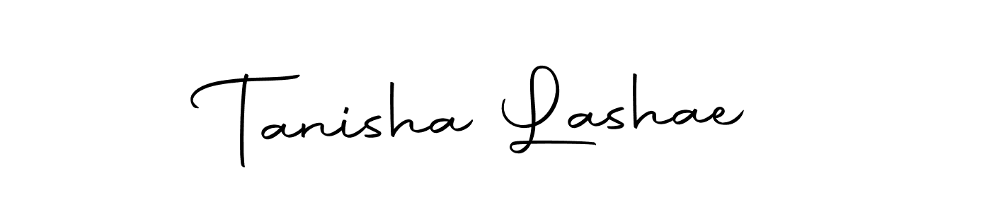 How to make Tanisha Lashae name signature. Use Autography-DOLnW style for creating short signs online. This is the latest handwritten sign. Tanisha Lashae signature style 10 images and pictures png