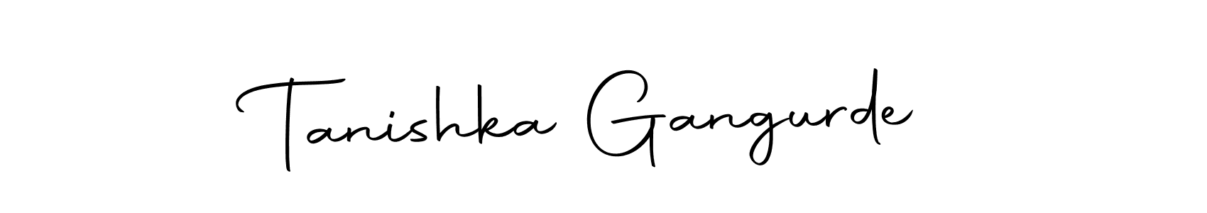 How to make Tanishka Gangurde name signature. Use Autography-DOLnW style for creating short signs online. This is the latest handwritten sign. Tanishka Gangurde signature style 10 images and pictures png