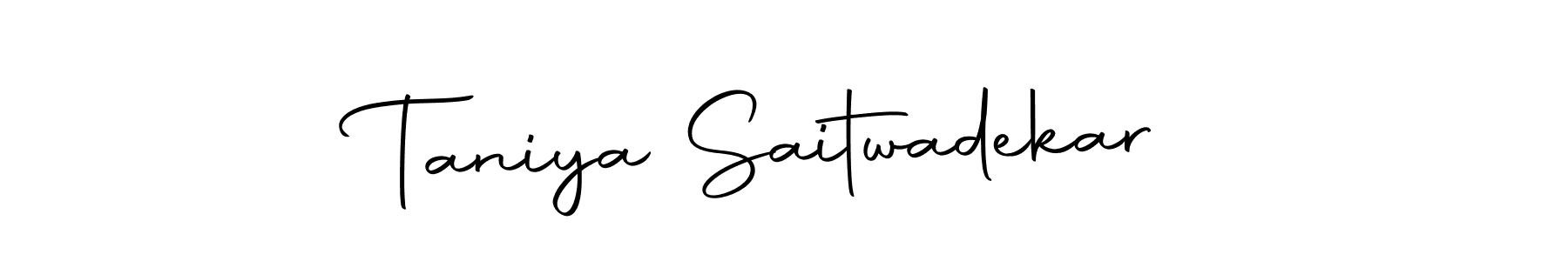 This is the best signature style for the Taniya Saitwadekar name. Also you like these signature font (Autography-DOLnW). Mix name signature. Taniya Saitwadekar signature style 10 images and pictures png