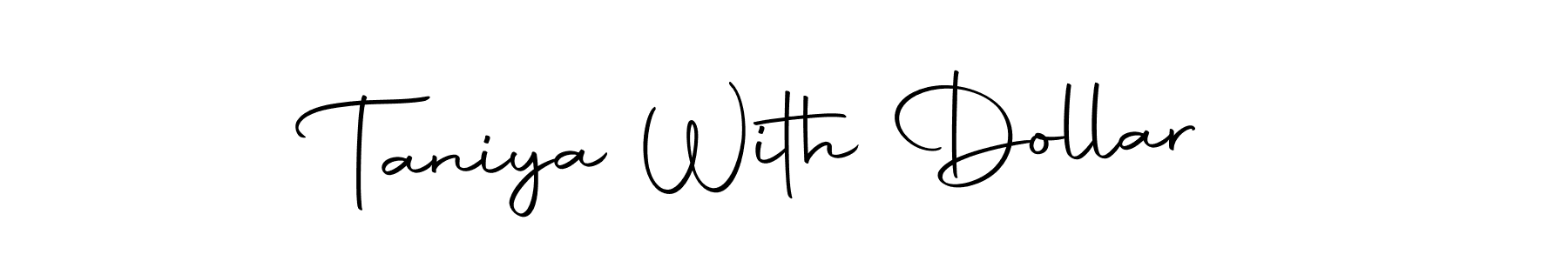 Use a signature maker to create a handwritten signature online. With this signature software, you can design (Autography-DOLnW) your own signature for name Taniya With Dollar. Taniya With Dollar signature style 10 images and pictures png