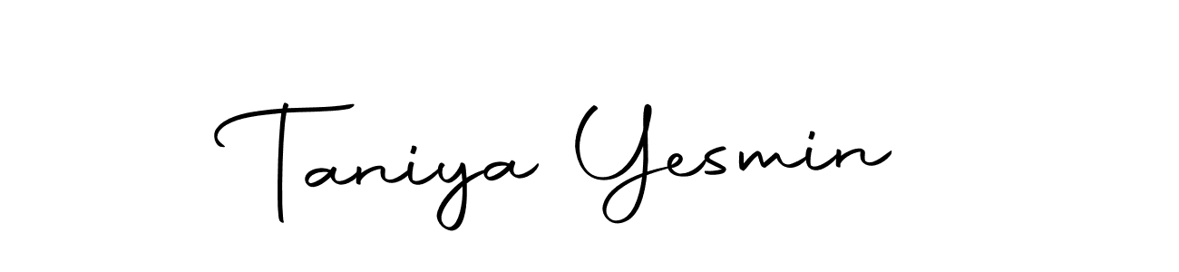 How to make Taniya Yesmin name signature. Use Autography-DOLnW style for creating short signs online. This is the latest handwritten sign. Taniya Yesmin signature style 10 images and pictures png