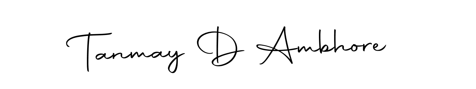 How to make Tanmay D Ambhore name signature. Use Autography-DOLnW style for creating short signs online. This is the latest handwritten sign. Tanmay D Ambhore signature style 10 images and pictures png