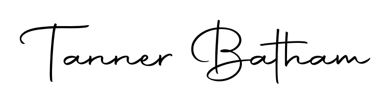 Create an unforgettable impression when signing with Tanner Batham name styled in Autography-DOLnW typography. 100% free online generator. Tanner Batham signature style 10 images and pictures png