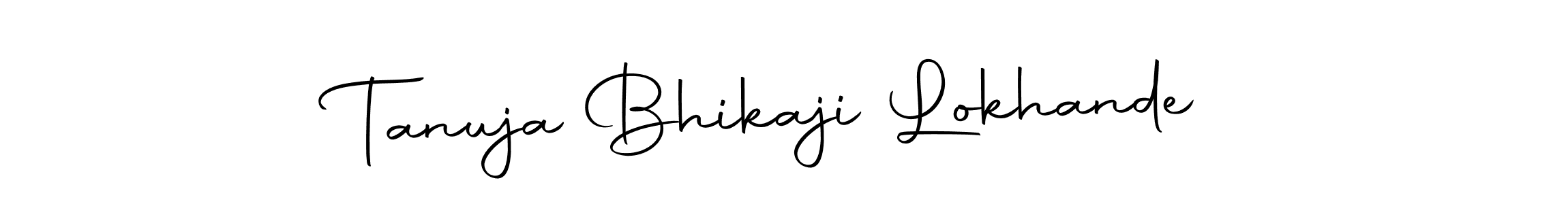 if you are searching for the best signature style for your name Tanuja Bhikaji Lokhande. so please give up your signature search. here we have designed multiple signature styles  using Autography-DOLnW. Tanuja Bhikaji Lokhande signature style 10 images and pictures png