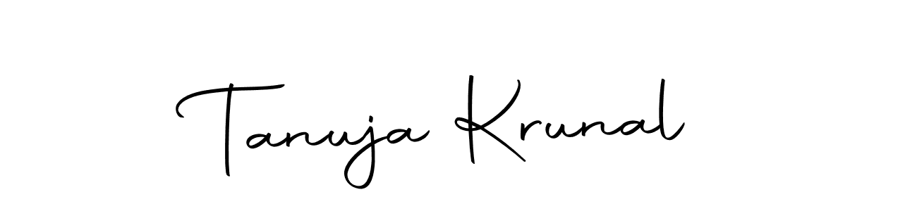 Also we have Tanuja Krunal name is the best signature style. Create professional handwritten signature collection using Autography-DOLnW autograph style. Tanuja Krunal signature style 10 images and pictures png