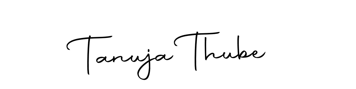 You should practise on your own different ways (Autography-DOLnW) to write your name (Tanuja Thube) in signature. don't let someone else do it for you. Tanuja Thube signature style 10 images and pictures png