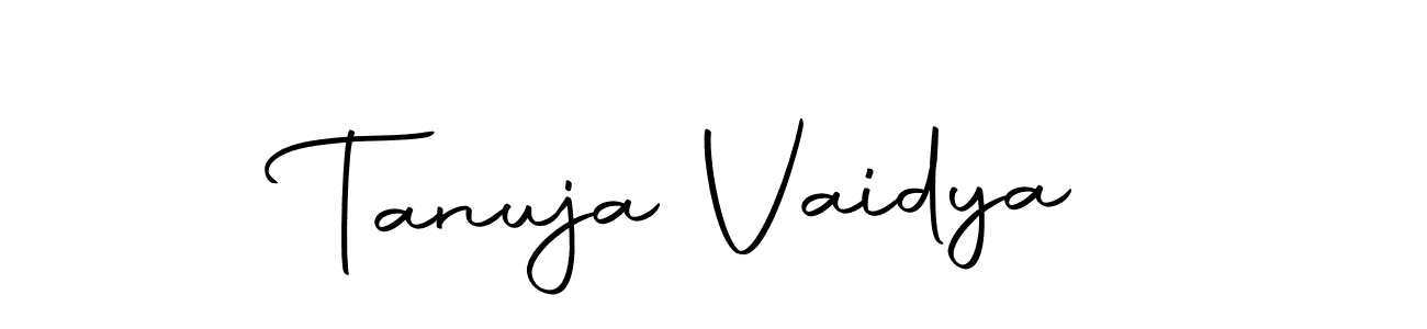 How to make Tanuja Vaidya name signature. Use Autography-DOLnW style for creating short signs online. This is the latest handwritten sign. Tanuja Vaidya signature style 10 images and pictures png