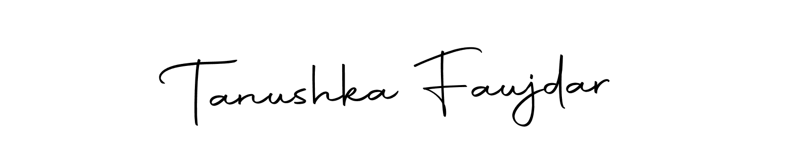How to make Tanushka Faujdar name signature. Use Autography-DOLnW style for creating short signs online. This is the latest handwritten sign. Tanushka Faujdar signature style 10 images and pictures png