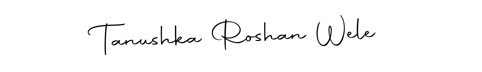 Autography-DOLnW is a professional signature style that is perfect for those who want to add a touch of class to their signature. It is also a great choice for those who want to make their signature more unique. Get Tanushka Roshan Wele name to fancy signature for free. Tanushka Roshan Wele signature style 10 images and pictures png
