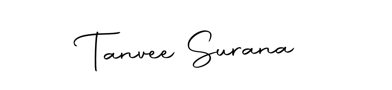 How to make Tanvee Surana name signature. Use Autography-DOLnW style for creating short signs online. This is the latest handwritten sign. Tanvee Surana signature style 10 images and pictures png