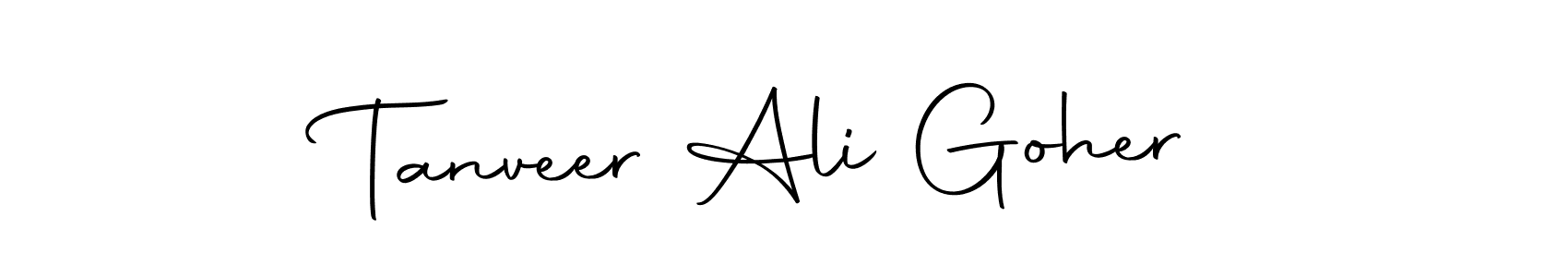 How to make Tanveer Ali Goher name signature. Use Autography-DOLnW style for creating short signs online. This is the latest handwritten sign. Tanveer Ali Goher signature style 10 images and pictures png