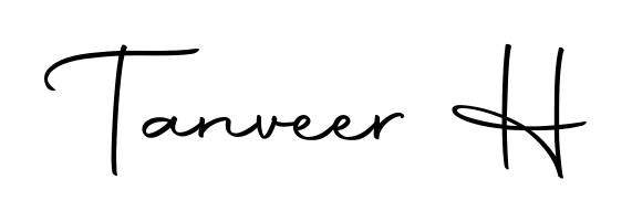 Style your name Tanveer H with confidence using Autography-DOLnW signature design. Simple, elegant, and ready for immediate document use. Tanveer H signature style 10 images and pictures png