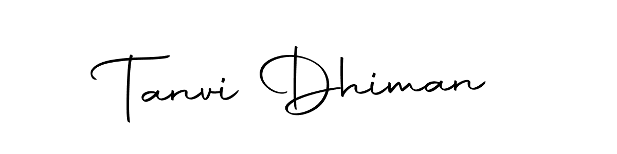 How to make Tanvi Dhiman name signature. Use Autography-DOLnW style for creating short signs online. This is the latest handwritten sign. Tanvi Dhiman signature style 10 images and pictures png