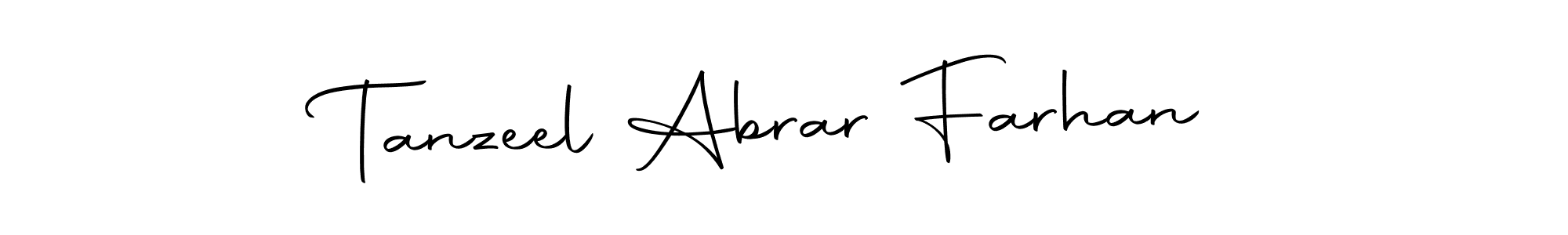 Make a beautiful signature design for name Tanzeel Abrar Farhan. Use this online signature maker to create a handwritten signature for free. Tanzeel Abrar Farhan signature style 10 images and pictures png