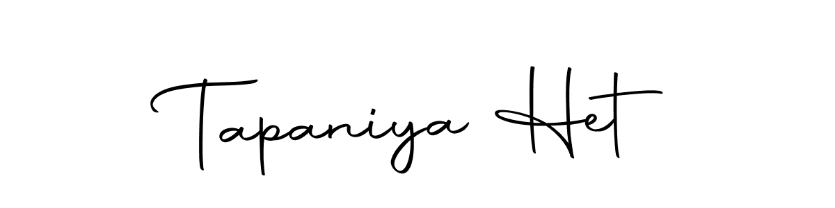 Create a beautiful signature design for name Tapaniya Het. With this signature (Autography-DOLnW) fonts, you can make a handwritten signature for free. Tapaniya Het signature style 10 images and pictures png