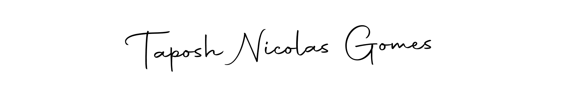 Design your own signature with our free online signature maker. With this signature software, you can create a handwritten (Autography-DOLnW) signature for name Taposh Nicolas Gomes. Taposh Nicolas Gomes signature style 10 images and pictures png