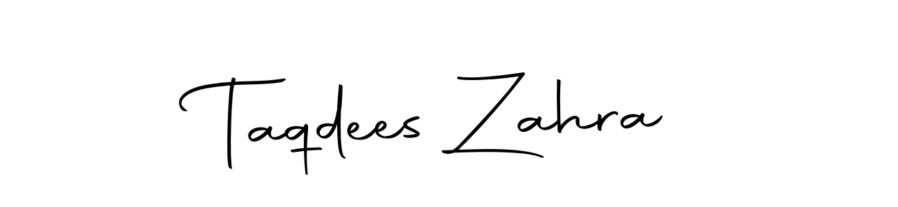 How to make Taqdees Zahra name signature. Use Autography-DOLnW style for creating short signs online. This is the latest handwritten sign. Taqdees Zahra signature style 10 images and pictures png