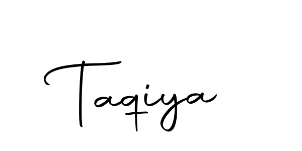 Use a signature maker to create a handwritten signature online. With this signature software, you can design (Autography-DOLnW) your own signature for name Taqiya. Taqiya signature style 10 images and pictures png