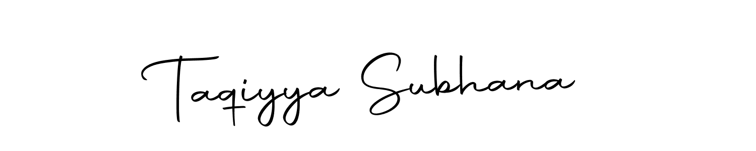 How to make Taqiyya Subhana signature? Autography-DOLnW is a professional autograph style. Create handwritten signature for Taqiyya Subhana name. Taqiyya Subhana signature style 10 images and pictures png