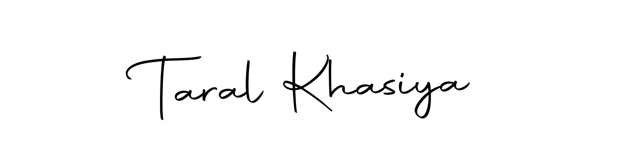 Create a beautiful signature design for name Taral Khasiya. With this signature (Autography-DOLnW) fonts, you can make a handwritten signature for free. Taral Khasiya signature style 10 images and pictures png