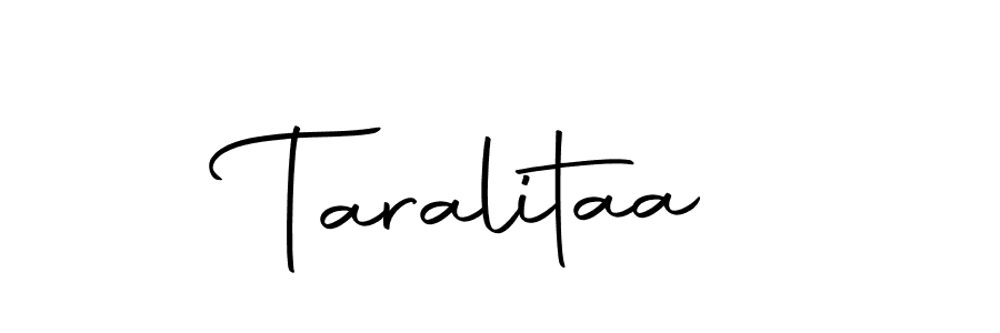 How to make Taralitaa signature? Autography-DOLnW is a professional autograph style. Create handwritten signature for Taralitaa name. Taralitaa signature style 10 images and pictures png