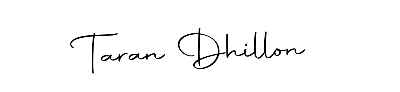 How to make Taran Dhillon name signature. Use Autography-DOLnW style for creating short signs online. This is the latest handwritten sign. Taran Dhillon signature style 10 images and pictures png