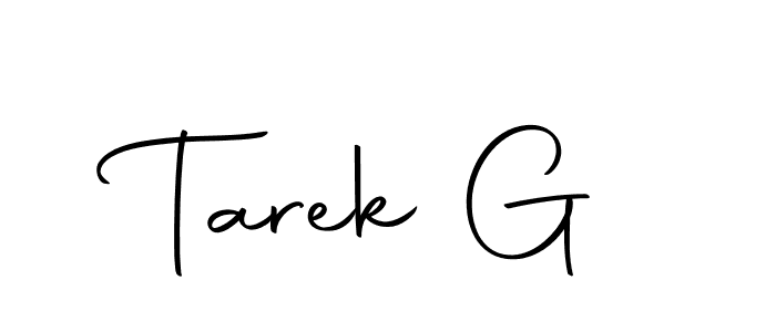 Tarek G stylish signature style. Best Handwritten Sign (Autography-DOLnW) for my name. Handwritten Signature Collection Ideas for my name Tarek G. Tarek G signature style 10 images and pictures png