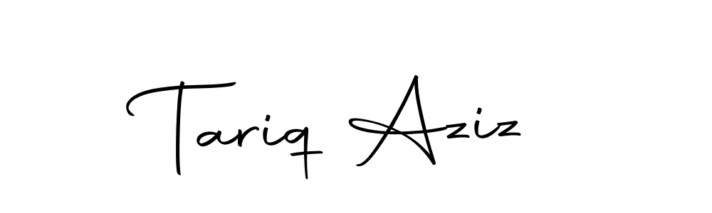 How to make Tariq Aziz name signature. Use Autography-DOLnW style for creating short signs online. This is the latest handwritten sign. Tariq Aziz signature style 10 images and pictures png