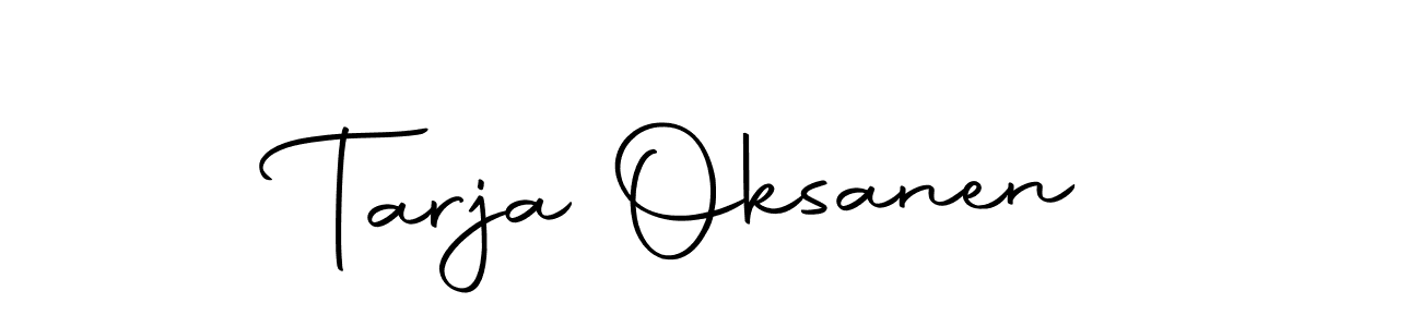 Create a beautiful signature design for name Tarja Oksanen. With this signature (Autography-DOLnW) fonts, you can make a handwritten signature for free. Tarja Oksanen signature style 10 images and pictures png