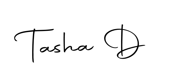 Create a beautiful signature design for name Tasha D. With this signature (Autography-DOLnW) fonts, you can make a handwritten signature for free. Tasha D signature style 10 images and pictures png