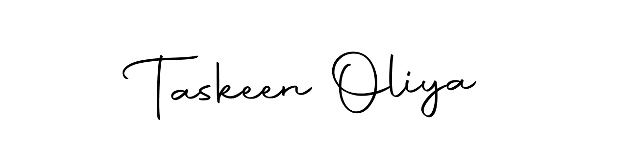 Make a beautiful signature design for name Taskeen Oliya. With this signature (Autography-DOLnW) style, you can create a handwritten signature for free. Taskeen Oliya signature style 10 images and pictures png