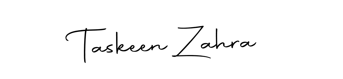 Make a beautiful signature design for name Taskeen Zahra. With this signature (Autography-DOLnW) style, you can create a handwritten signature for free. Taskeen Zahra signature style 10 images and pictures png